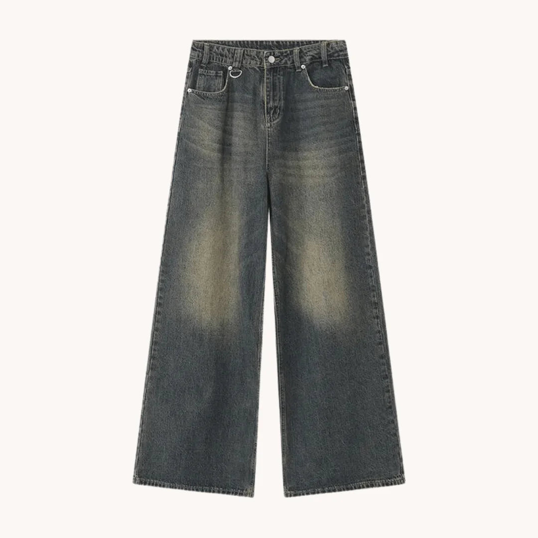 Retro Wash Wide Leg Jeans