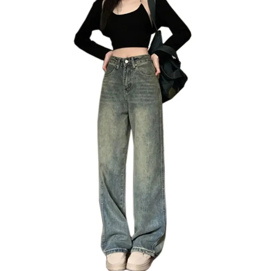 Retro Loose Fit Straight-Leg Denim
