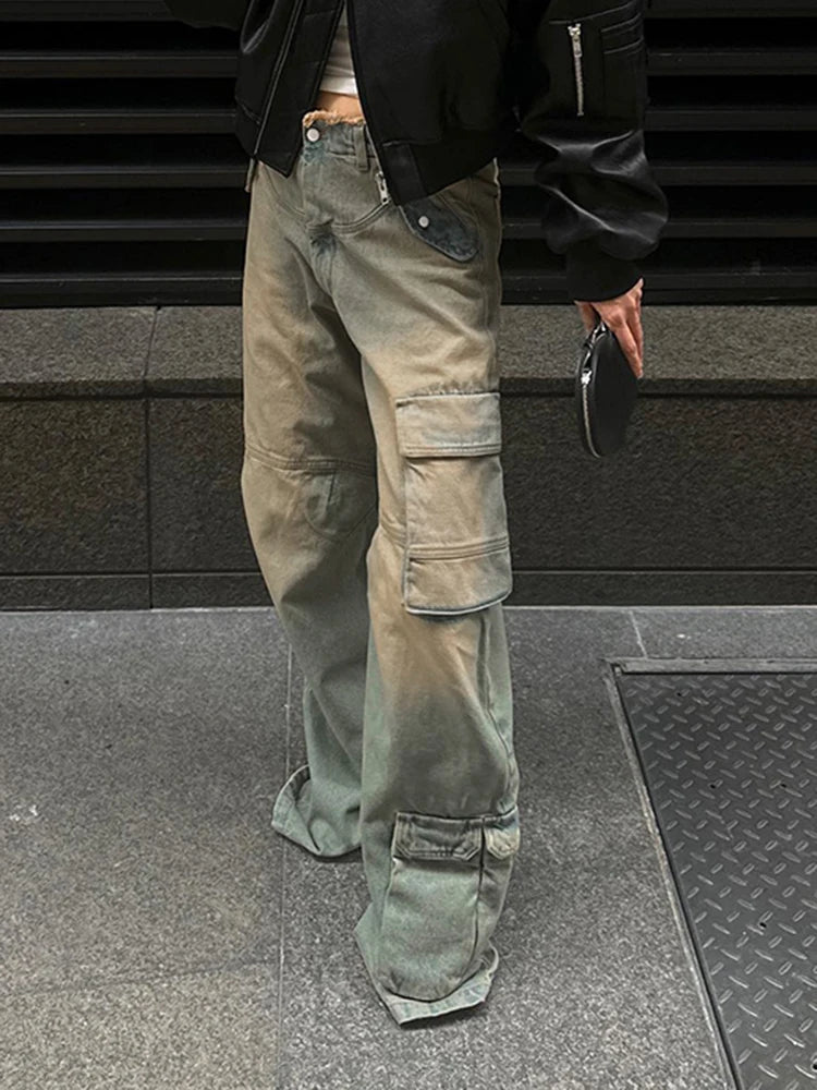 Patchwork Pockets Jeans