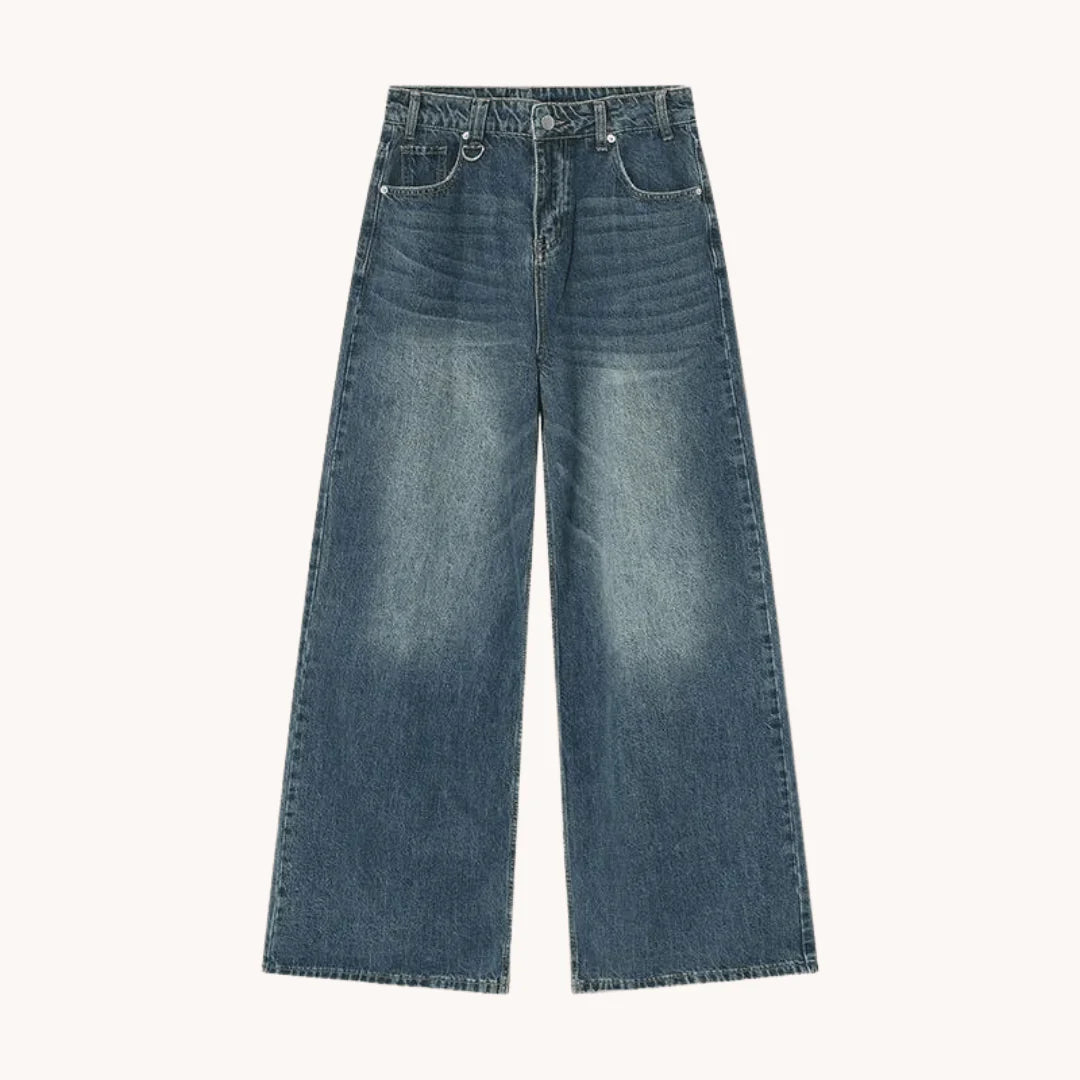 Retro Wash Wide Leg Jeans
