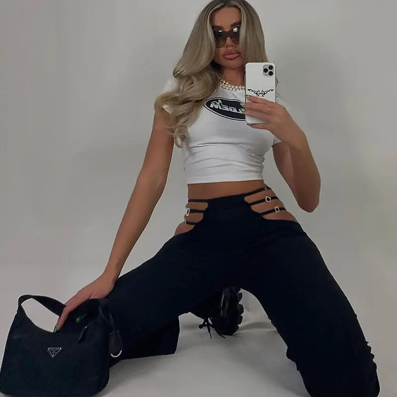 Minimalist Y2K Statement Tee