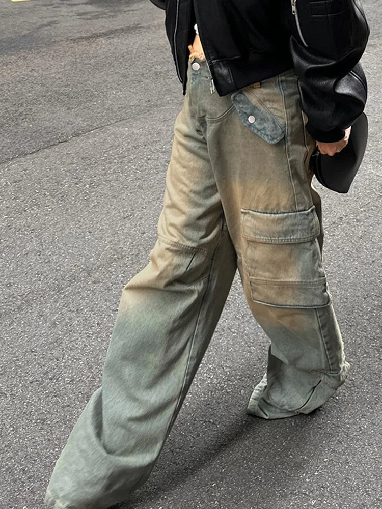 Patchwork Pockets Jeans