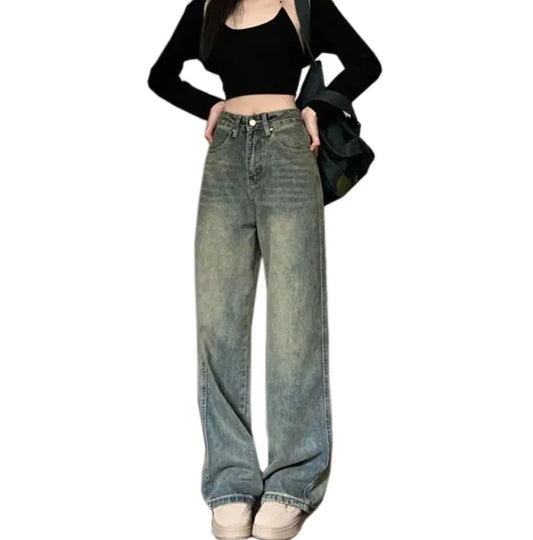 Retro Loose Fit Straight-Leg Denim