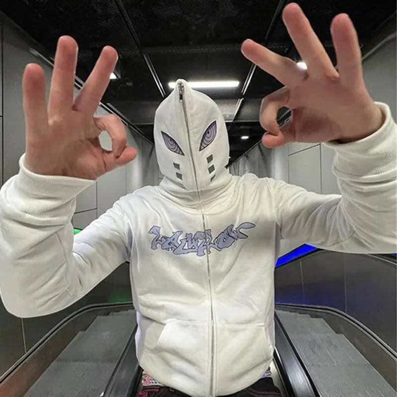 Full Zip Star Print Hoodie