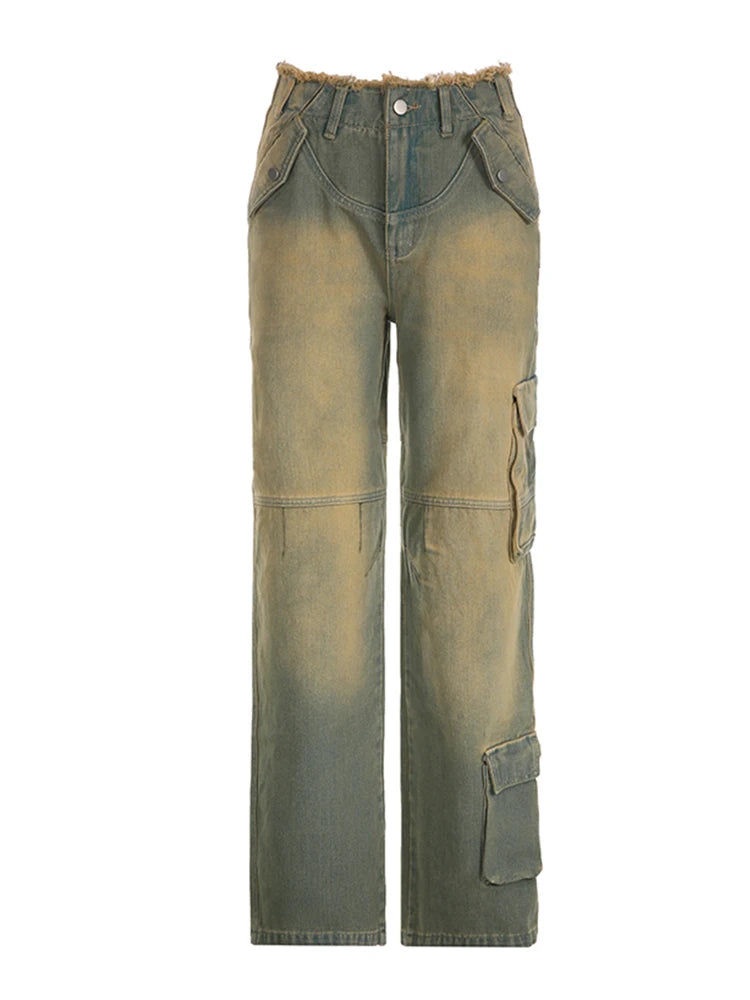 Patchwork Pockets Jeans