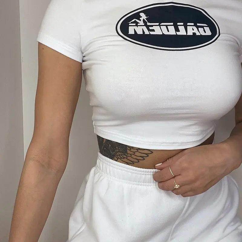 Minimalist Y2K Statement Tee