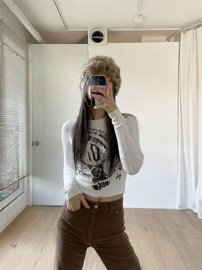 Graphik Y2K Cropped Long Sleeve