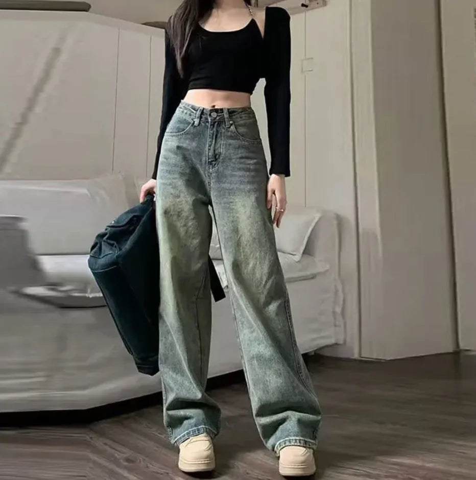 Retro Loose Fit Straight-Leg Denim