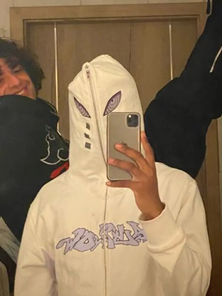 Full Zip Star Print Hoodie
